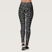 Leggings Abstrait 300117 - Blanc sur noir (Dos)