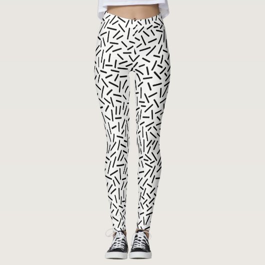 Leggings Abstrait 300117 - Noir sur blanc (Devant)