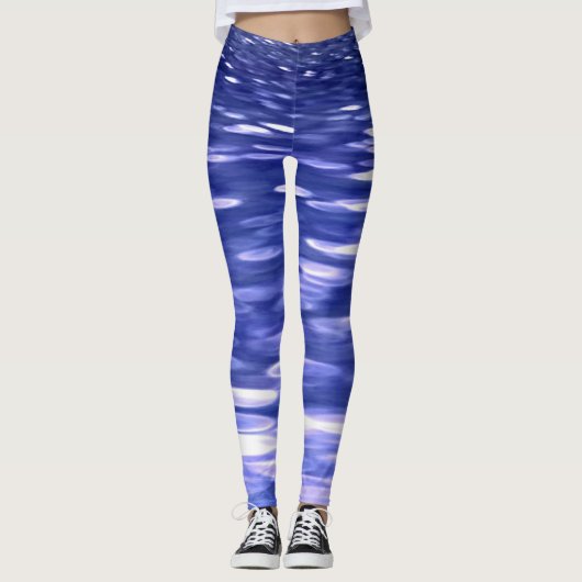 Leggings Abstrait #3 : Bleu shimmer (Devant)
