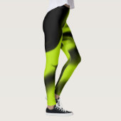 Leggings Abstrait 3 en noir et vert citron (Droite)