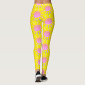 Leggings Abstrait amusant Motif soleil rose couleur sur jau (Dos)