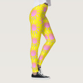 Leggings Abstrait amusant Motif soleil rose couleur sur jau (Droite)