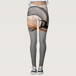 Leggings Abstrait Anthracite Grey Sienna Art moderne fracta
