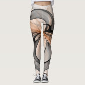 Leggings Abstrait Anthracite Grey Sienna Art moderne fracta (Devant)