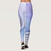 Leggings Abstrait Art Fractal Lavande Bleu (Dos)