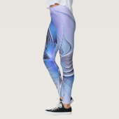 Leggings Abstrait Art Fractal Lavande Bleu (Gauche)
