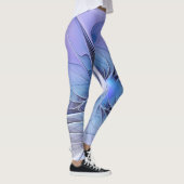 Leggings Abstrait Art Fractal Lavande Bleu (Droite)