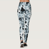 Leggings Abstrait Art Inky Blue Polka Dot Storm (Dos)