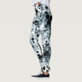 Leggings Abstrait Art Inky Blue Polka Dot Storm (Gauche)