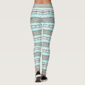 Leggings Abstrait Aztec Mint Green Aqua Grey Motif (Dos)