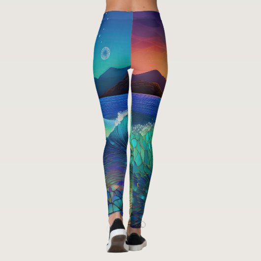 Leggings Abstrait Azure Seascape (Dos)