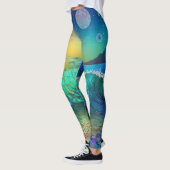 Leggings Abstrait Azure Seascape (Gauche)