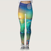 Leggings Abstrait Azure Seascape (Devant)