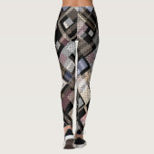 Leggings Abstrait, beige, noir, plaid (Dos)