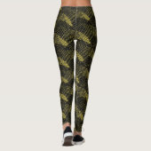 Leggings Abstrait Black Lines Moderne Jaune (Dos)