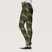 Leggings Abstrait Black Lines Moderne Jaune (Gauche)