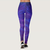 Leggings Abstrait bleu et rose Tourbillonnant fractal (Dos)