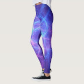 Leggings Abstrait bleu et rose Tourbillonnant fractal (Gauche)