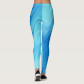 Leggings Abstrait Bleu Ondulé (Dos)