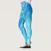 Leggings Abstrait Bleu Ondulé (Gauche)