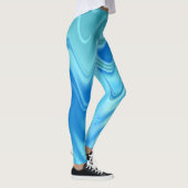 Leggings Abstrait Bleu Ondulé (Droite)