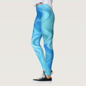 Leggings Abstrait Bleu Ondulé (Gauche)