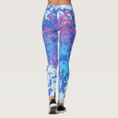 Leggings Abstrait bleu rose et blanc (Dos)