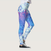 Leggings Abstrait bleu rose et blanc (Droite)