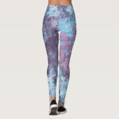 Leggings Abstrait bleu rose et violet (Dos)