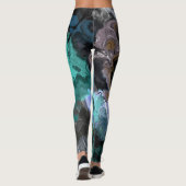 Leggings Abstrait bleu, turquoise et violet (Dos)