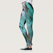 Leggings Abstrait bleu, turquoise et violet (Gauche)