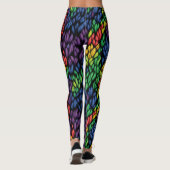Leggings Abstrait botanique coloré de feuillage vert (Dos)