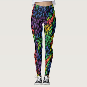 Leggings Abstrait botanique coloré de feuillage vert