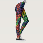 Leggings Abstrait botanique coloré de feuillage vert (Droite)
