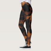 Leggings Abstrait Brown & Black Texture Chic TortoiseShell (Gauche)
