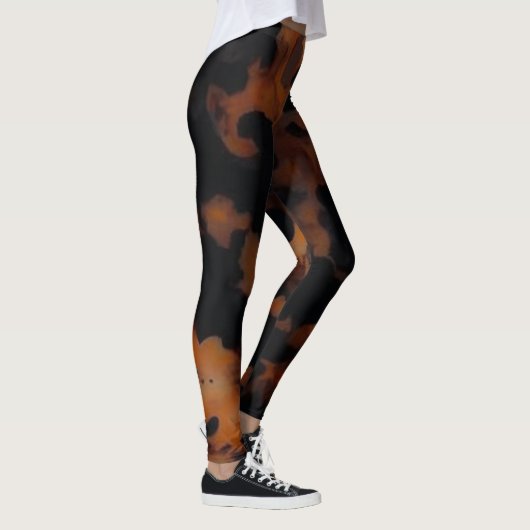 Leggings Abstrait Brown & Black Texture Chic TortoiseShell (Droite)