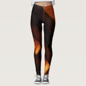 Leggings Abstrait Brown, rouille, or avec nom Mode (Devant)