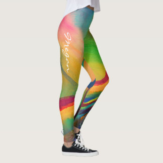 Leggings Abstrait coloré avec nom -