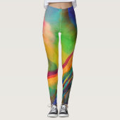 Leggings Abstrait coloré avec nom - (Devant)