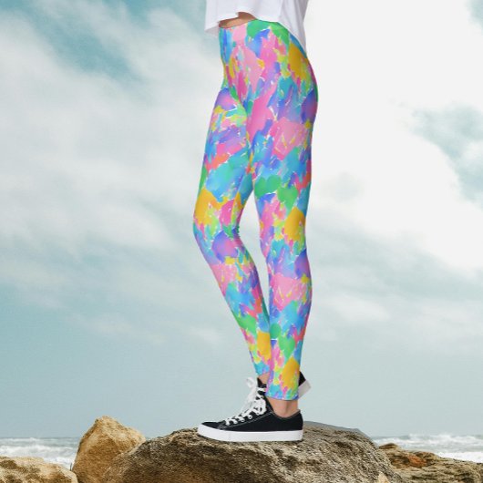 Leggings Abstrait coloré Pastel Aquarelle Motif