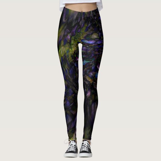 Leggings Abstrait Couleur Marbre Swirl Art moderne Cool uni (Devant)