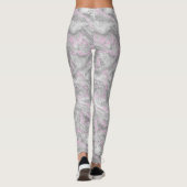 Leggings abstrait de marbre rose et gris (Dos)