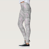 Leggings abstrait de marbre rose et gris (Gauche)