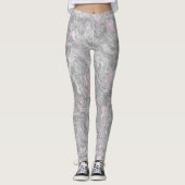 Leggings abstrait de marbre rose et gris (Devant)