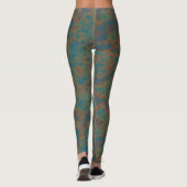 Leggings Abstrait de rouille turquoise (Dos)