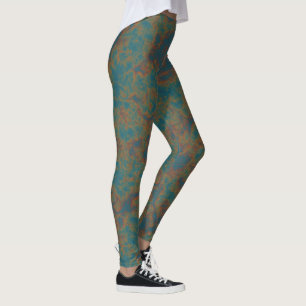 Leggings Abstrait de rouille turquoise
