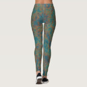 Leggings Abstrait de rouille turquoise (Dos)