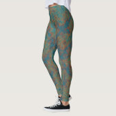 Leggings Abstrait de rouille turquoise (Gauche)
