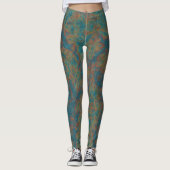 Leggings Abstrait de rouille turquoise (Devant)