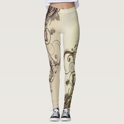 Leggings Abstrait doré (Devant)